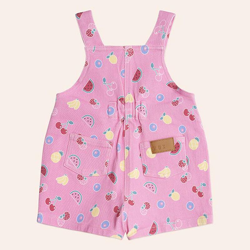 Huxbaby Pink Fruit Emoji Short Overalls image number 1
